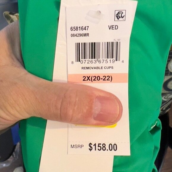 Becca $158 Plus Size Strappy One Piece Swimsuit Green Size 2X - Picture 4 of 7